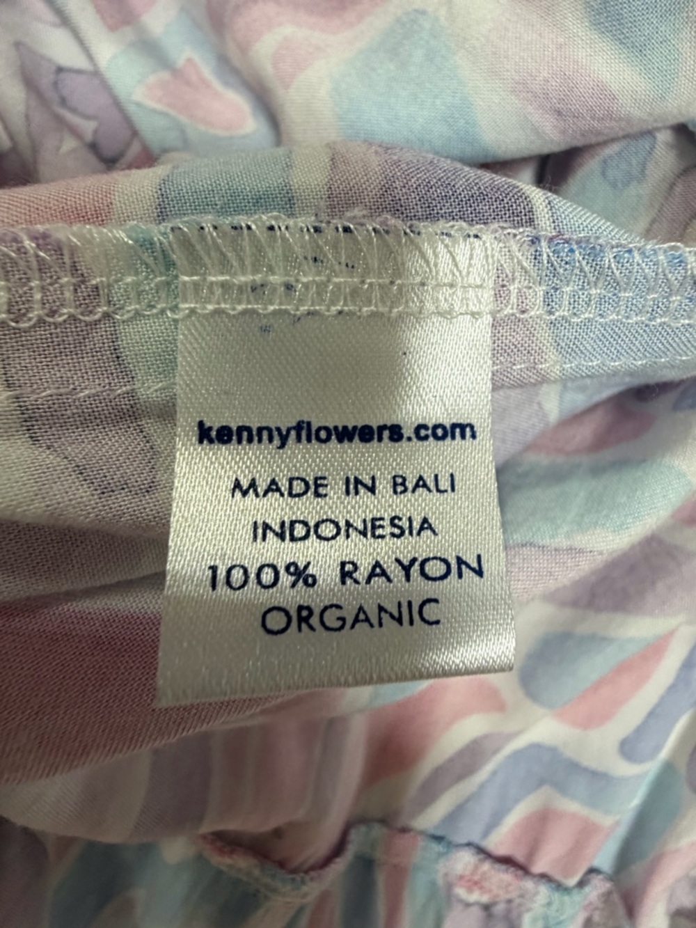 Kenny Flowers Pink Blue Purple Abstract Smocked Dress - Picture 8 of 8